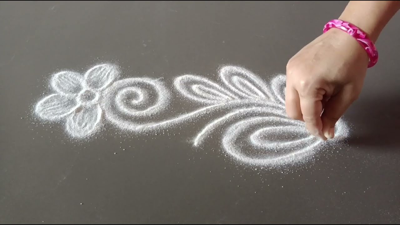 daily use rangoli || rangoli || rangoli design || rangoli kolam || muggulu || freehand rangoli