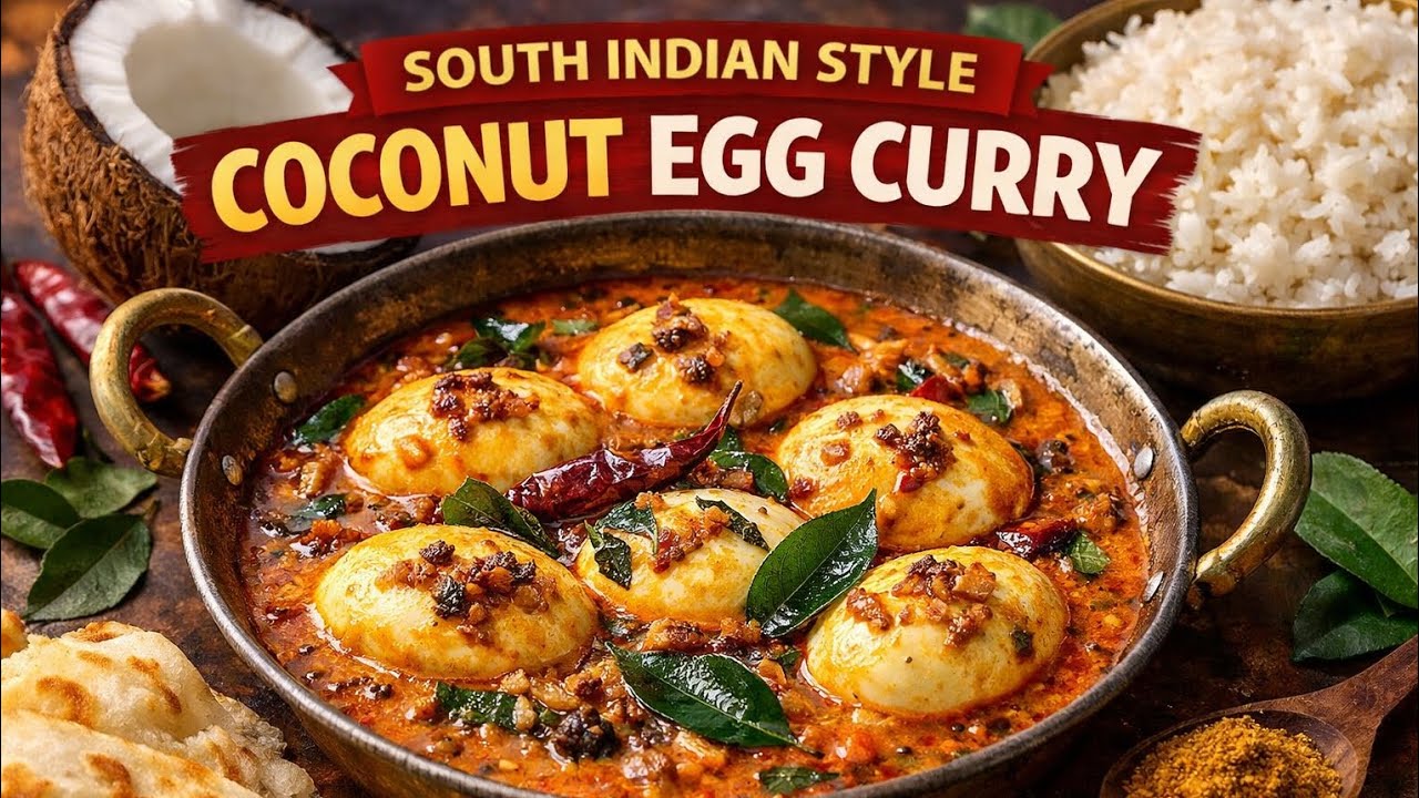 South Indian Style Coconut Egg Curry | Rich & Flavorful | Durga's #kitchen