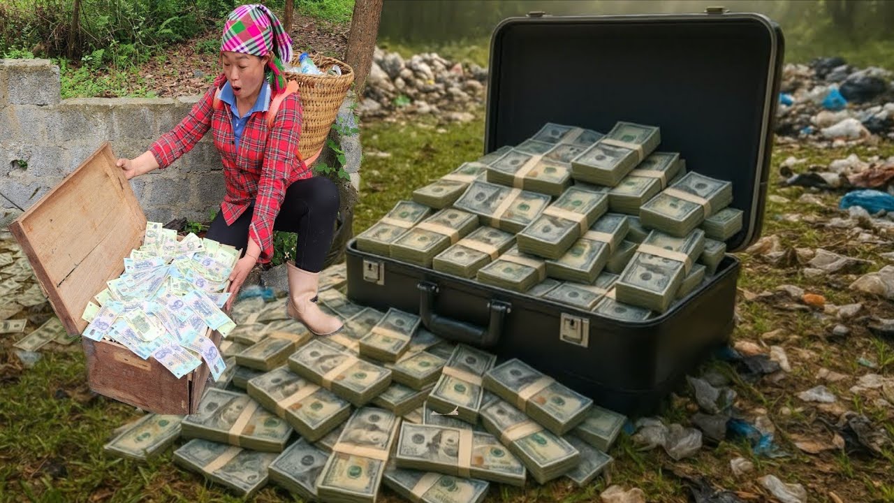 Poor country girl went to the scrap yard and found a lot of money left behind. - Ly Thi Phuong
