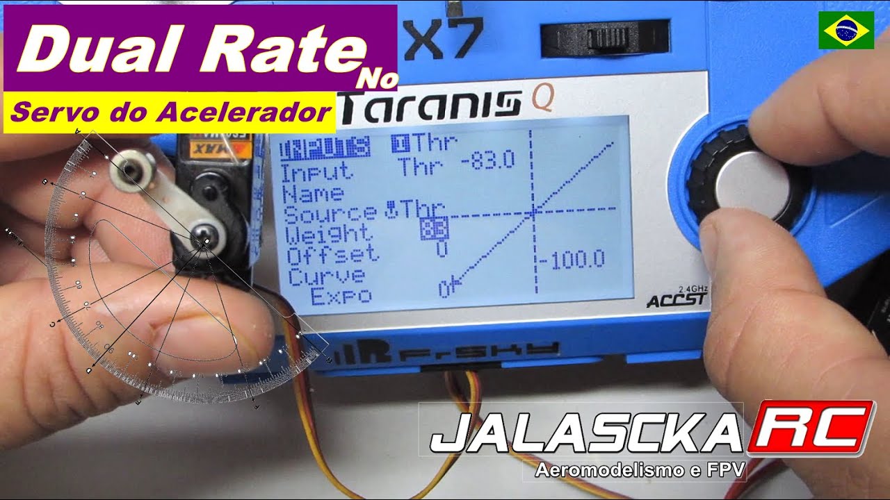 Como Configurar o Dual Rate Movimento do Braço do Servo Motor no Taranis QX7