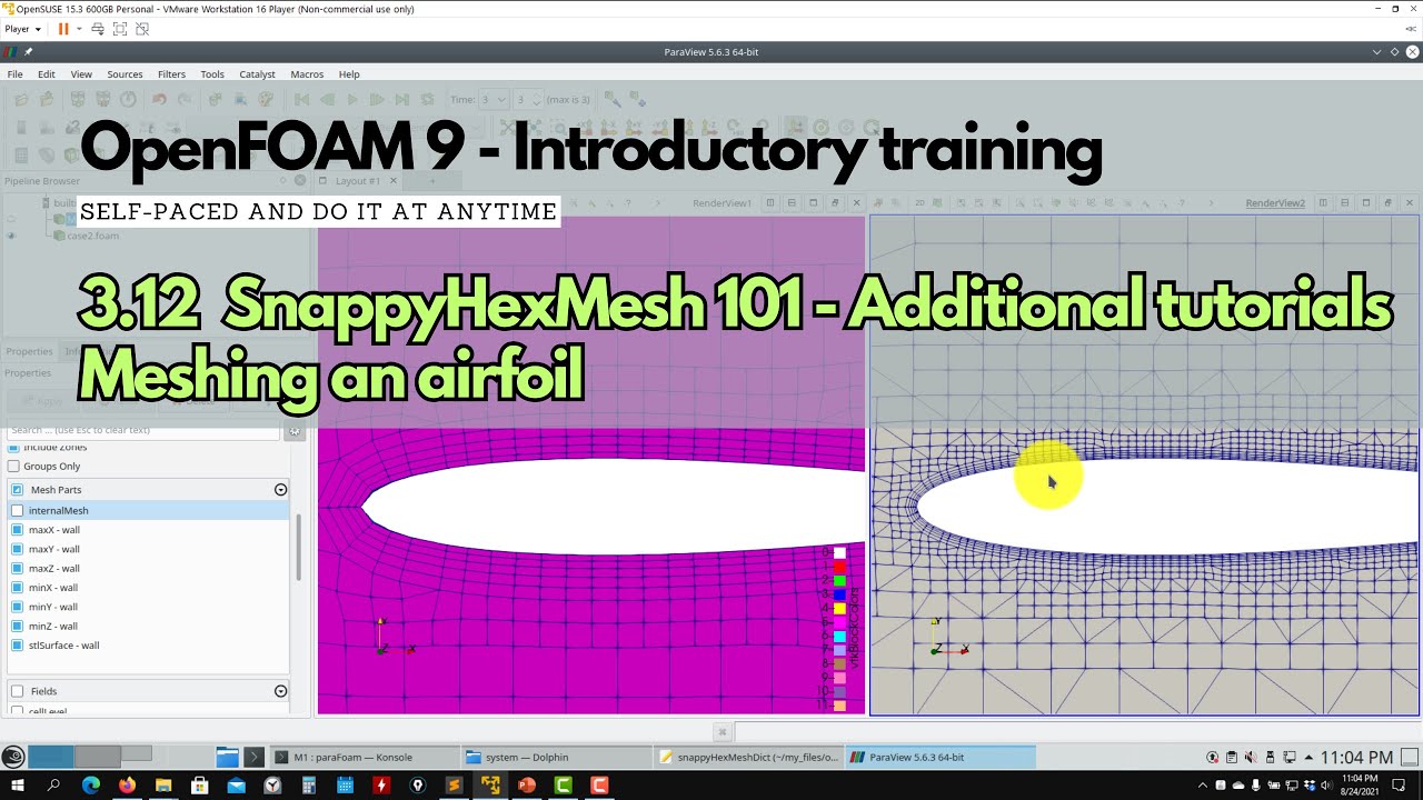 3.12 Module 3 | Meshing in OpenFOAM | snappyHexMesh | #openfoamtraining