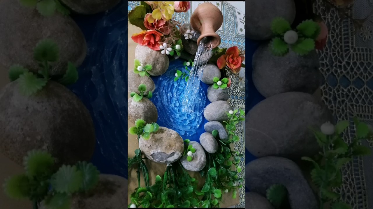 How to make Waterfall from hot glue gun and small pot|Showpiece for home decoration#shorts