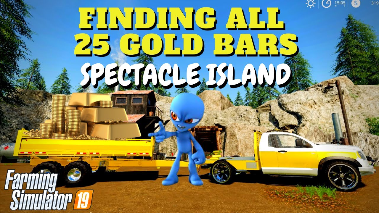 25 GOLD BAR LOCATIONS - Spectacle Island - Farming simulator 19 - PS4