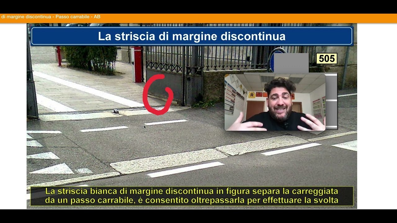 Striscia di margine discontinua passo carrabile