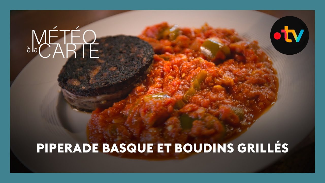 Gastronomie : piperade basque et boudins grill&eacute;s