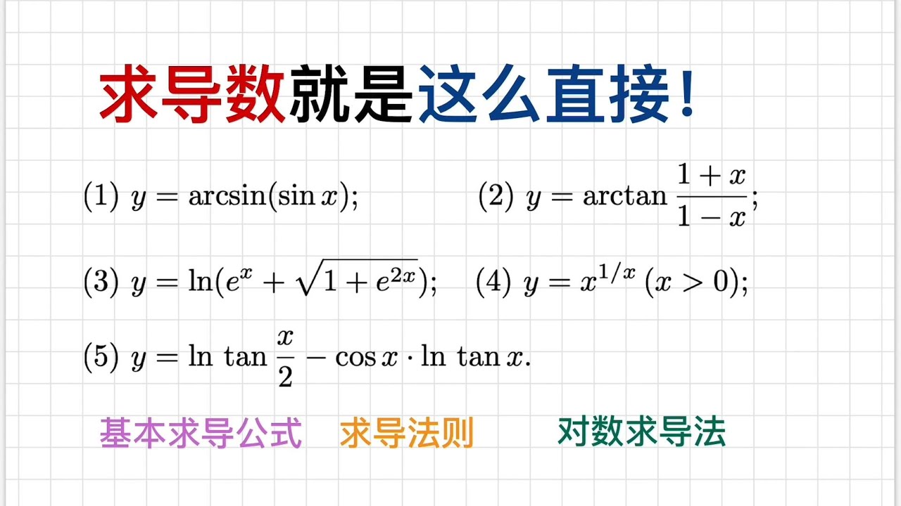 显函数求导, 就是这么直接! 基本求导公式+求导法则