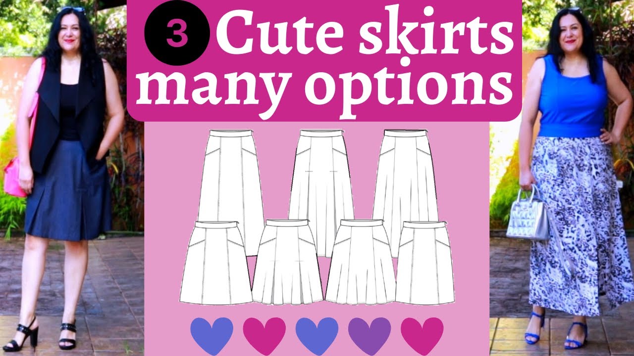 3 Cute skirts! EASIEST pockets in the planet. Many options! Encore (Love Notions)
