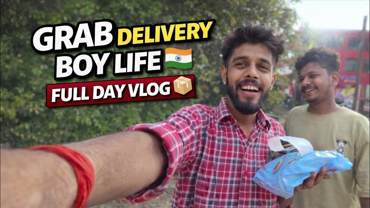 Grab Delivery Boy Life in India 🇮🇳 | Full Day Vlog |