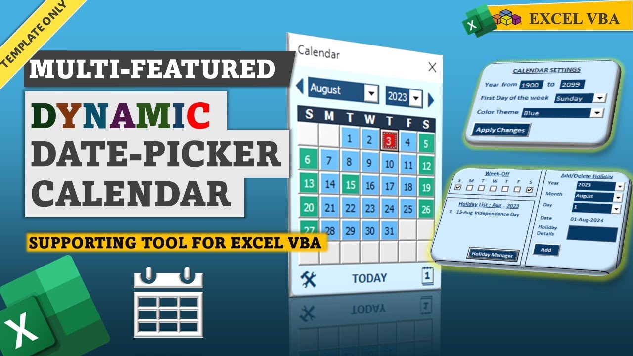 Dynamic Date-Picker Calendar Using Excel VBA Userform