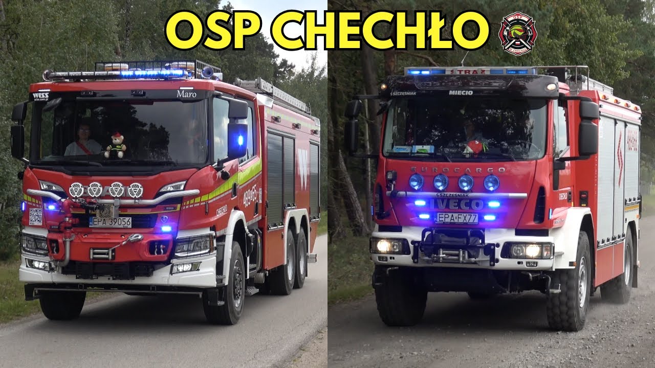 [EQ2B] Alarmowo nowa ciężka Scania 6x6 od WISS i techniczne Iveco Eurocargo z HDS z OSP Chechło