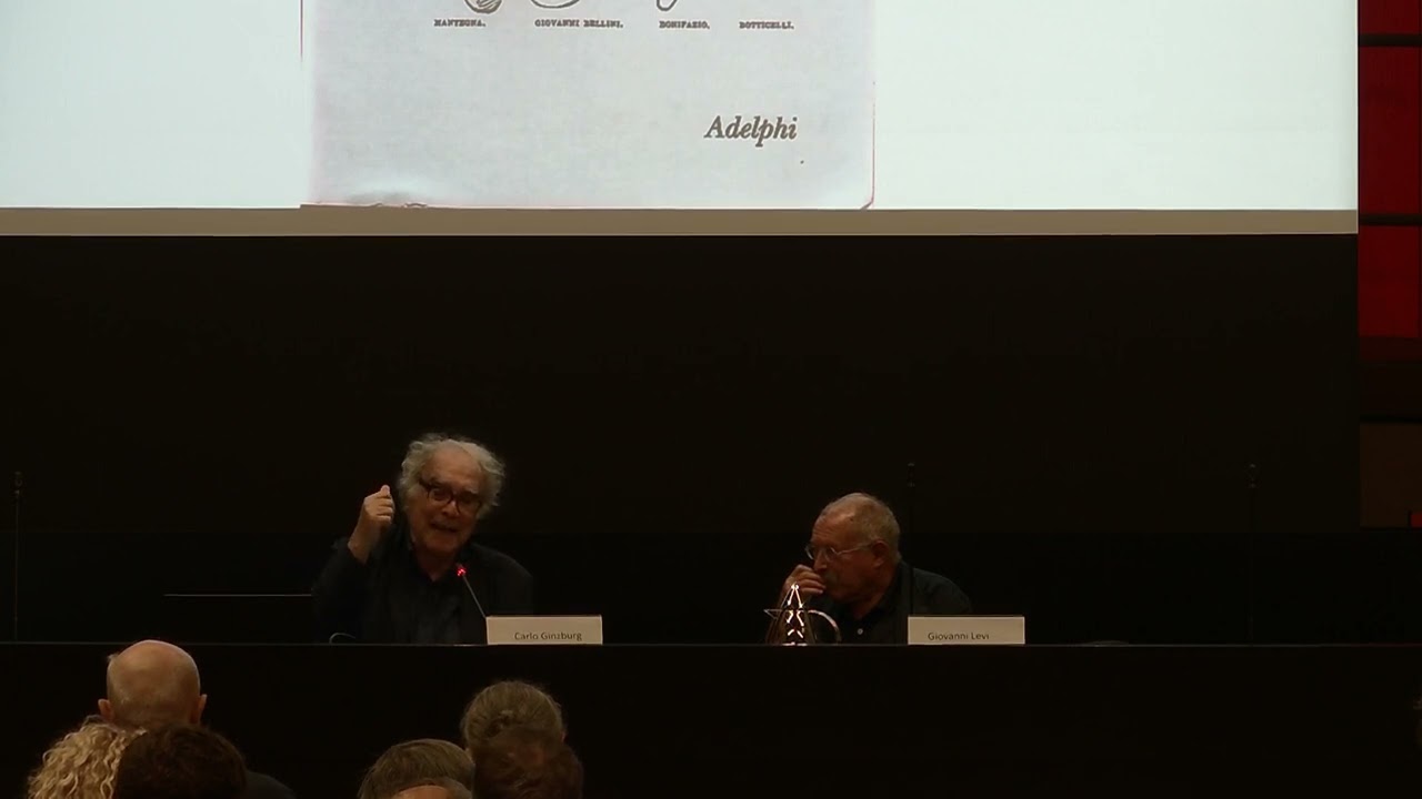 Incontro con Carlo Ginzburg, Miti emblemi spie (Adelphi) con Giovanni Levi.