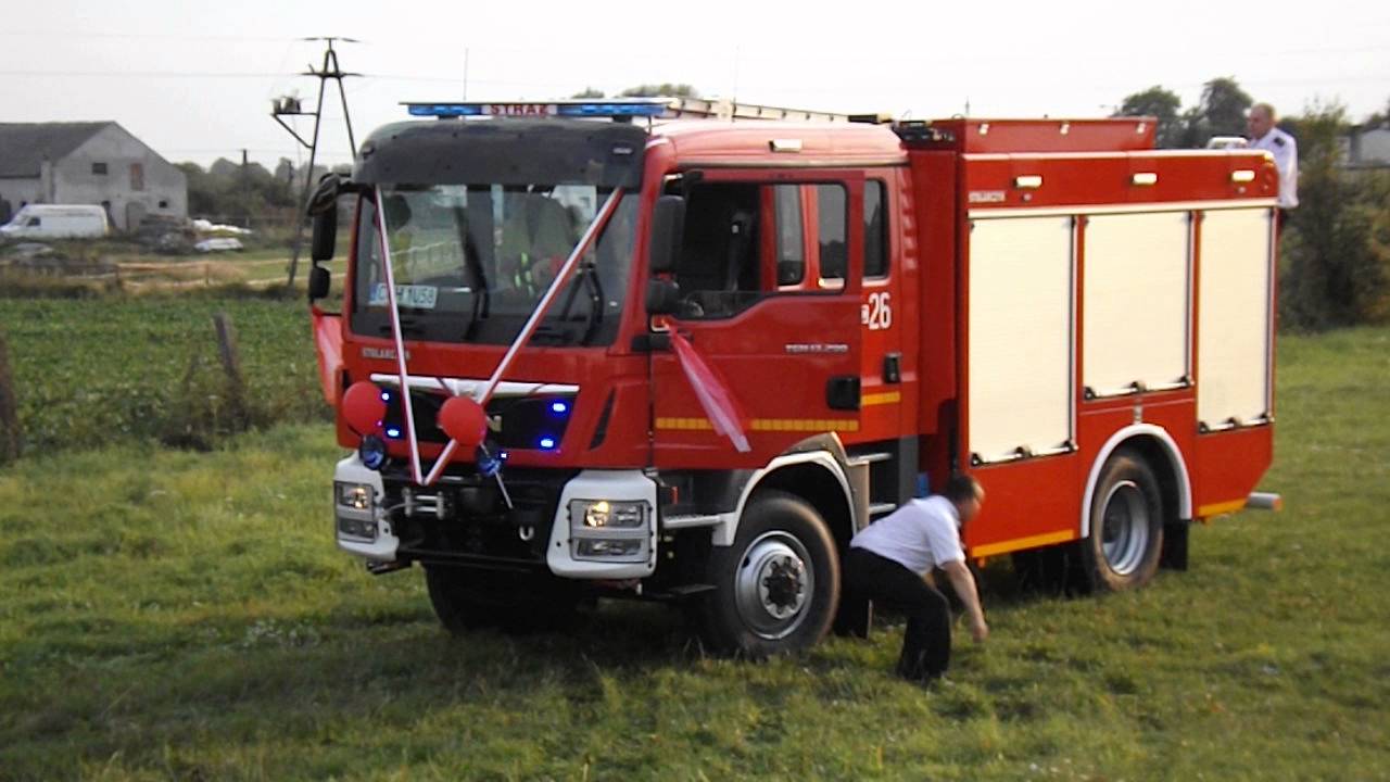 Pokaz sygnalizacji świetlno-dźwiękowej - MAN TGM 13.290/Stolarczyk - OSP KSRG Kijewo Królewskie