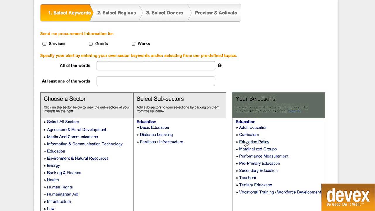 Set up business alerts to proactively receive relevant opportunities