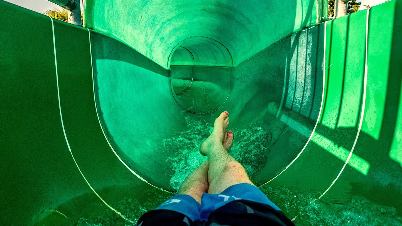 Shaky TUNNEL Water Slide at Piscine du Carouge, Switzerland