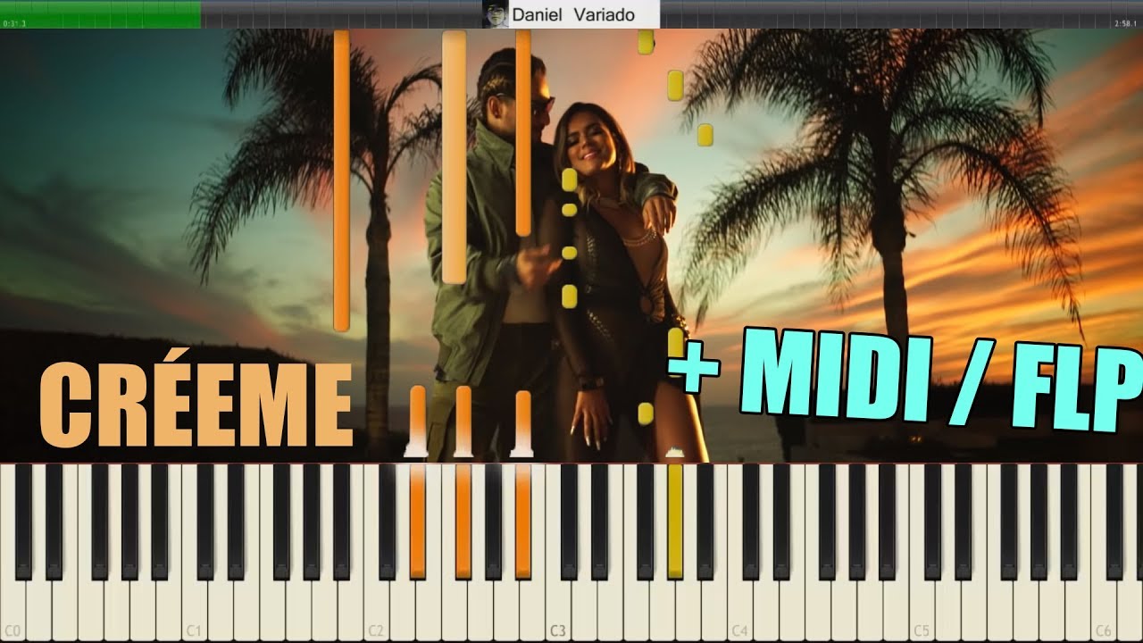 Karol G, Maluma - Créeme (PIANO TUTORIAL) + MIDI / FLP