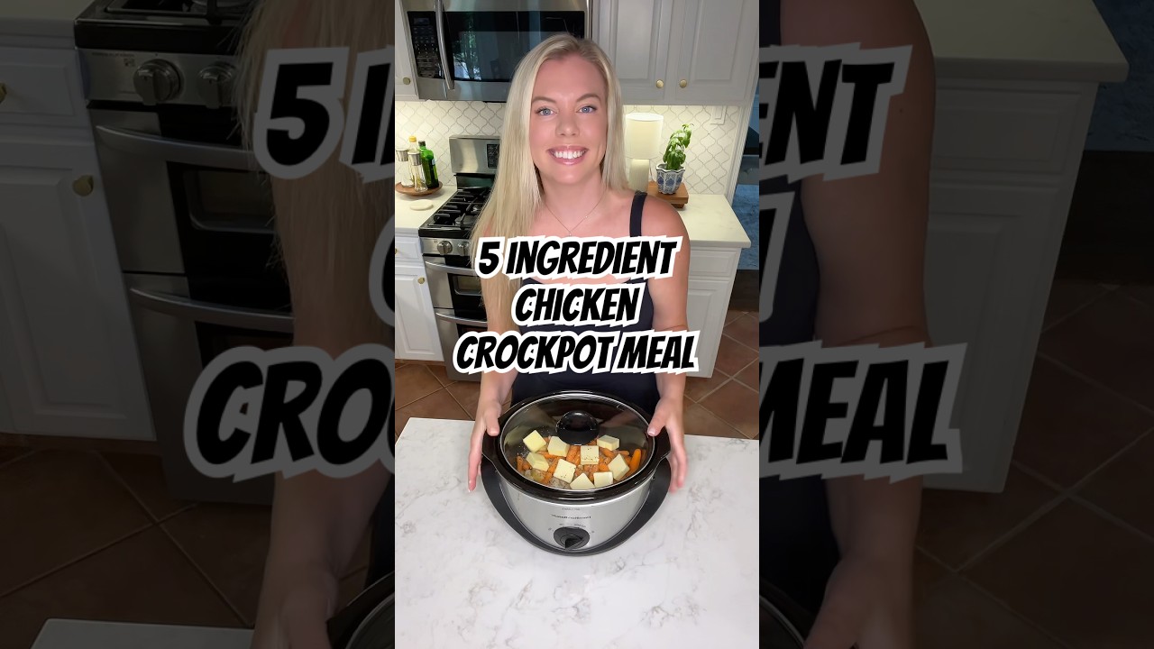 5 ingredient chicken crockpot meal #easyrecipes #crockpotrecipes #crockpotmeals