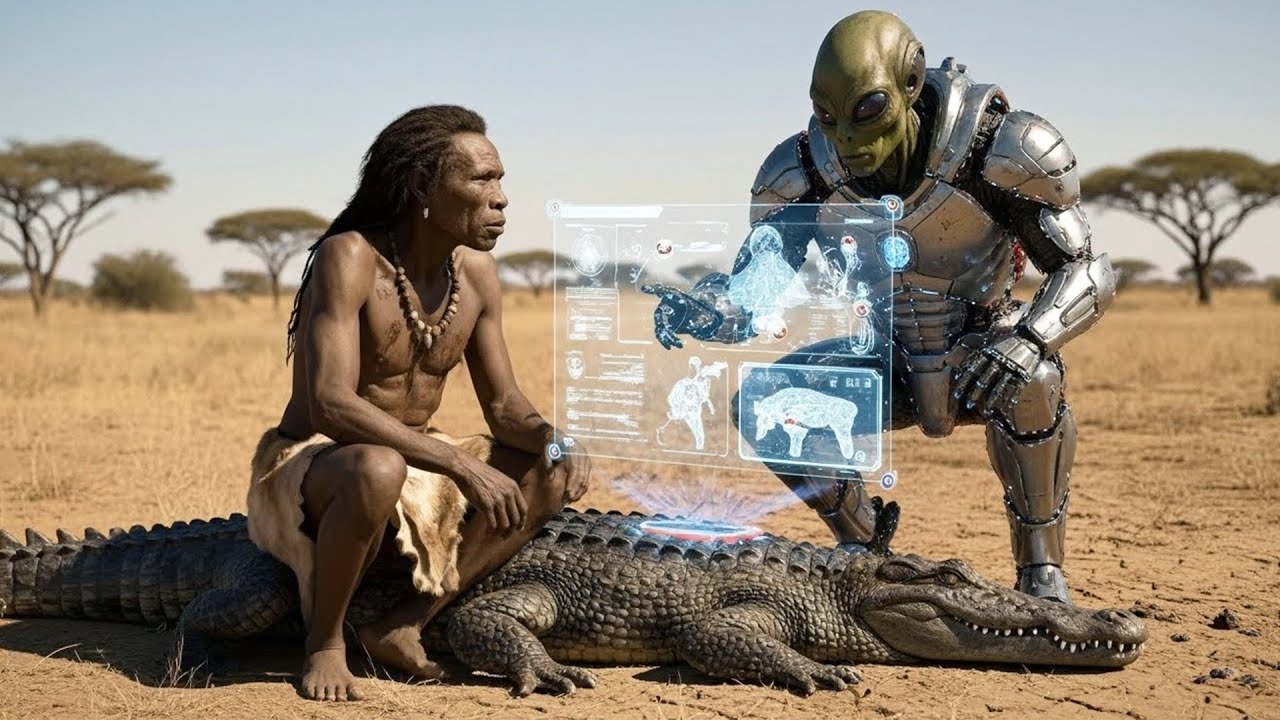 Prehistoric Encounter | Early Human Activates Mysterious Stone & Summons Alien Explorer