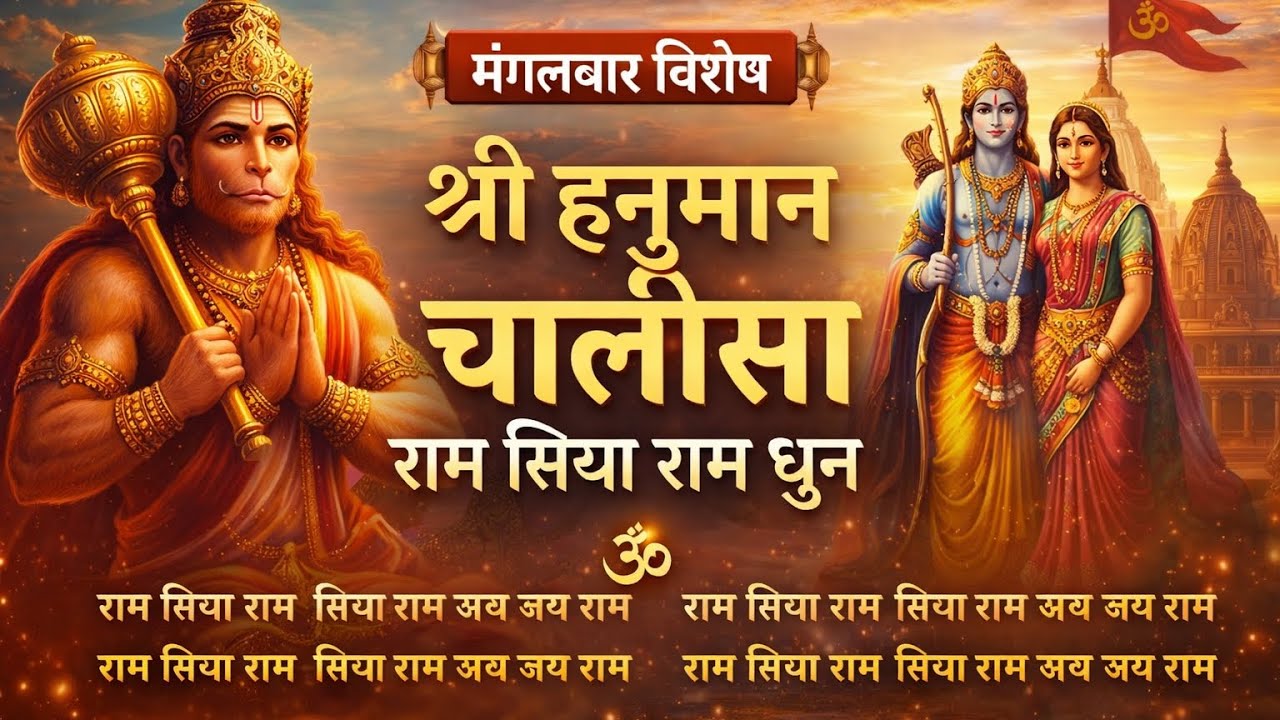 मंगलवार विशेष | श्री हनुमान चालीसा | राम सिया राम धुन | Hanuman Chalisa with Ram Dhun#hanumanchalisa