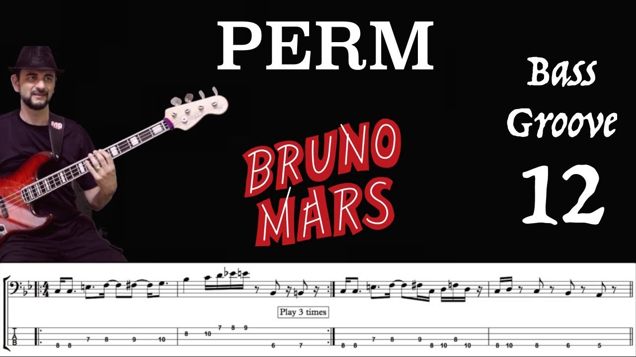 PERM (Bruno Mars) How to Play Bass Groove Cover with Score & Tab Lesson