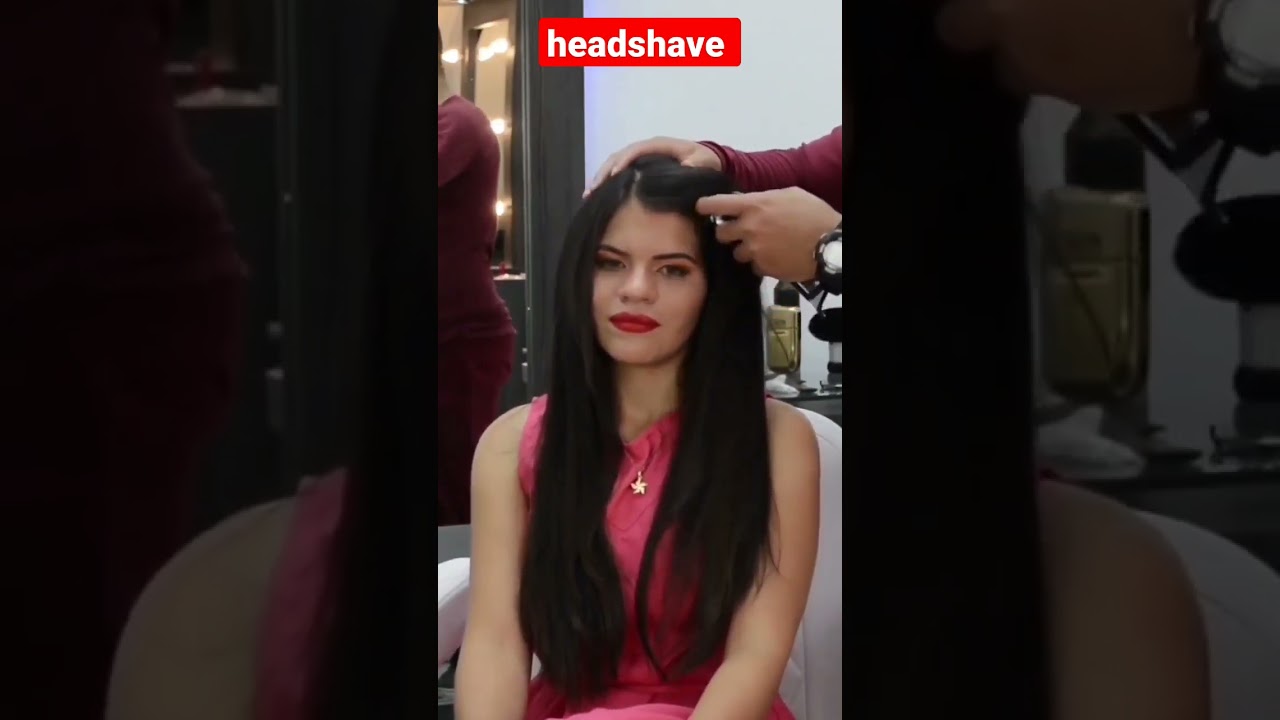 beautiful Woman very long hair chopped buzzcut with headshave #haircut #shorthair #buzzcut #shorts