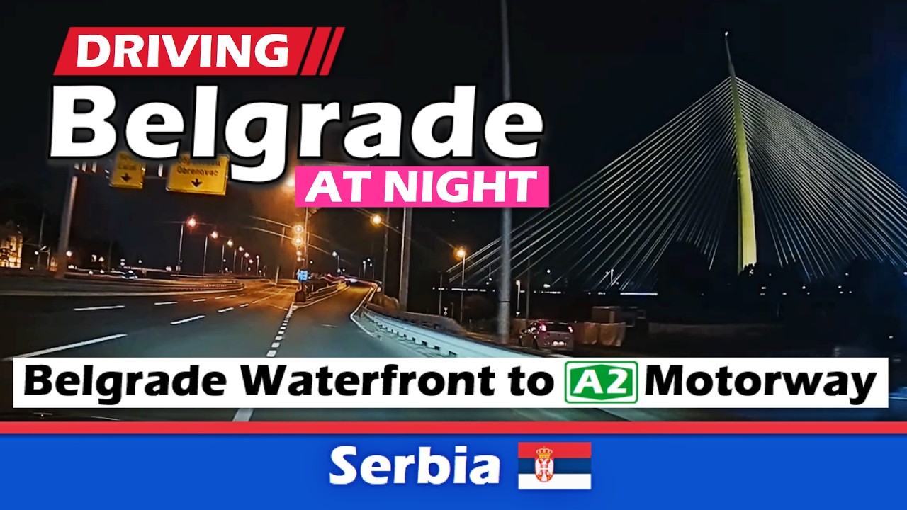Driving in Belgrade, Serbia at night | Beograd na vodi do Autoputa Miloš Veliki (Noćna vožnja)