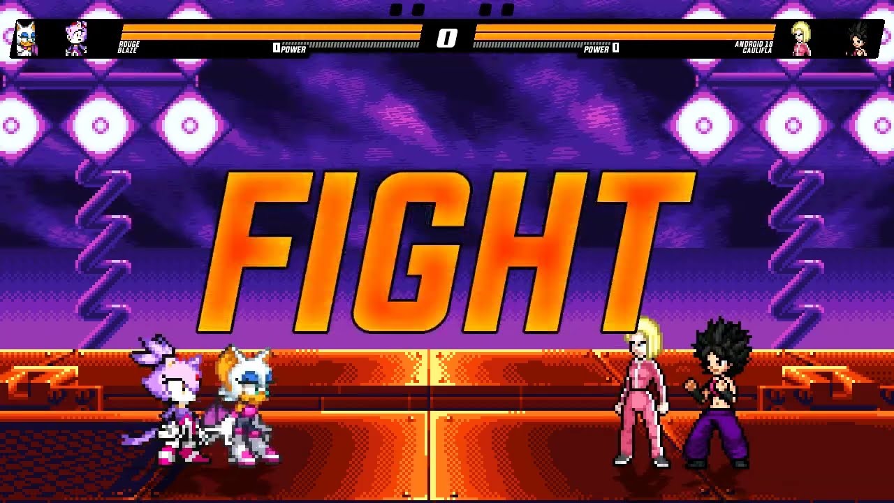 Sonic Battle MUGEN Fights: Ep 10 - Rouge + Blaze vs Android 18 + Caulifla!