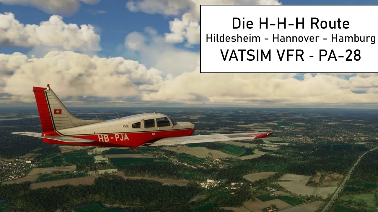 Die H-H-H Route ✈ Hildesheim - Hannover - Hamburg ✈ VATSIM VFR ✈ PA-28 ✈ Flight Simulator
