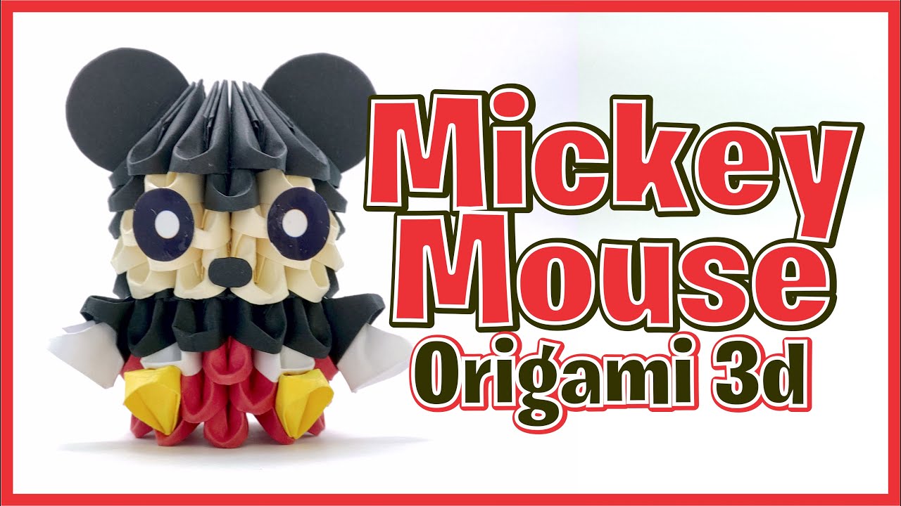 Tutorial MICKEY MOUSE 🐭 de ORIGAMI 3d, en Español (FÁCIL) Paso a Paso