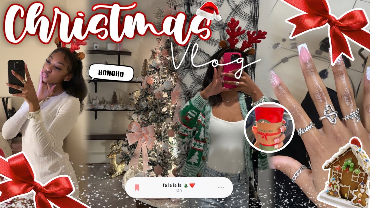 CHRISTMAS VLOG ☃️🎀 || silk press +  nutcracker ballet + new nails + hauls + more!! || Nyla.Amenze ☃️