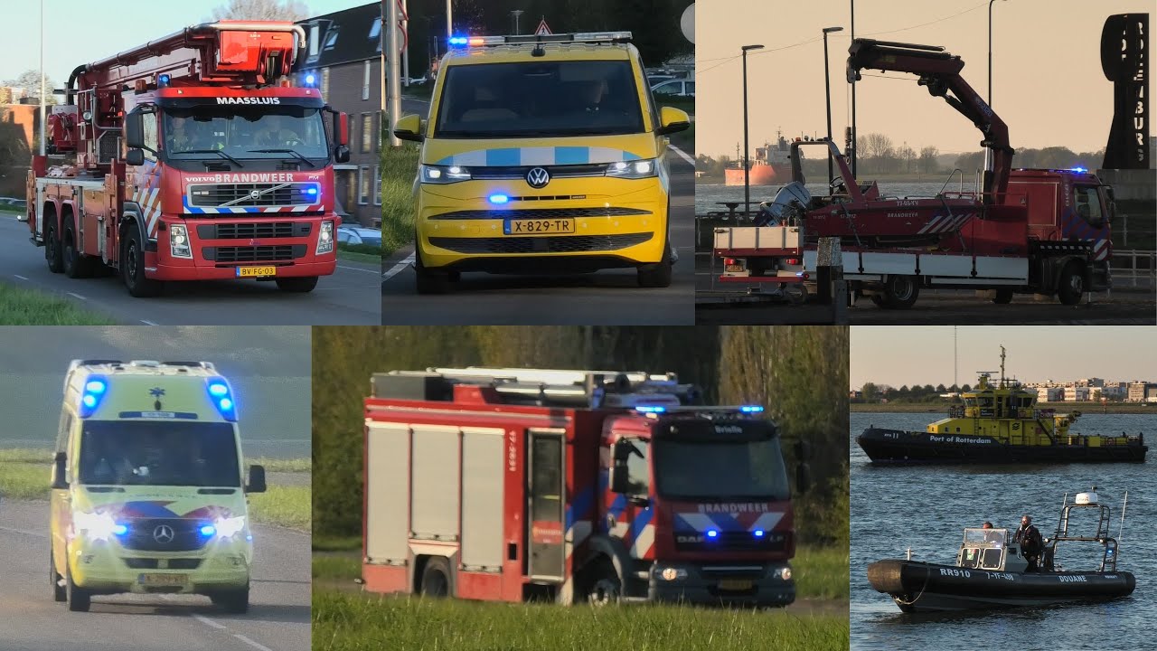 Hulpdiensten met spoed naar voertuig te water bij pontkade Pont Rozenburg - Maassluis! - 07/04/2025