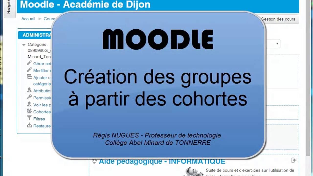 MOODLE - création de groupes
