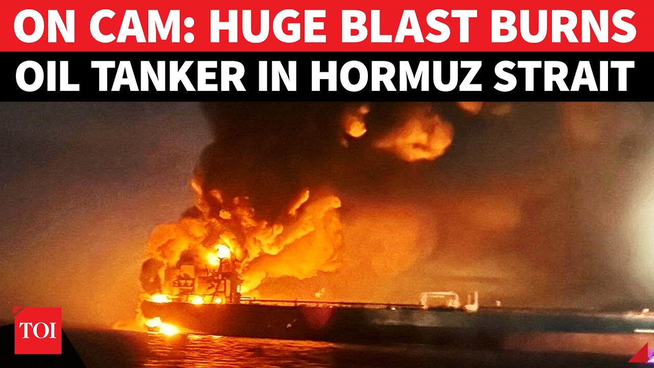 BREAKING: Iran Attacks 'U.S-Linked' Ship, Drops Shocking Image Of Vessel On Fire In Hormuz | Watch