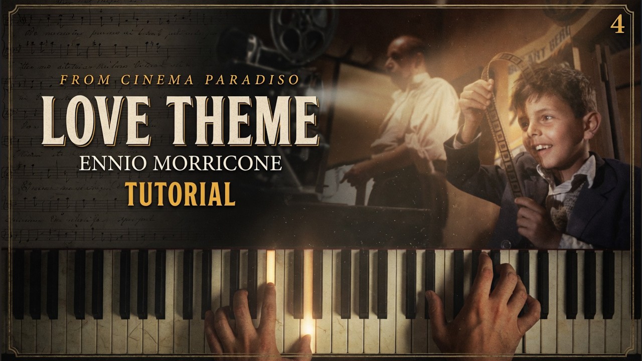 LOVE THEME from 'Cinema Paradiso' by Ennio Morricone | Piano Tutorial (Part 1) Slow, Detailed
