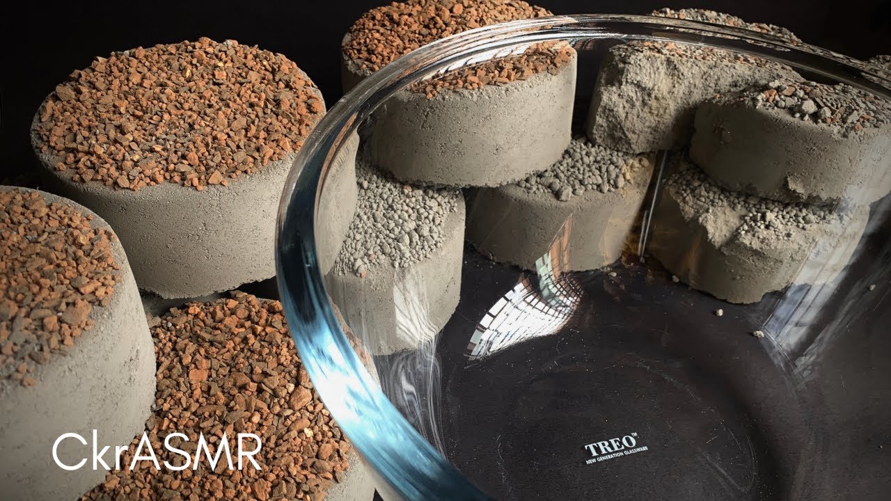 ASMR : pure cement with concrete ( dry + water💦)