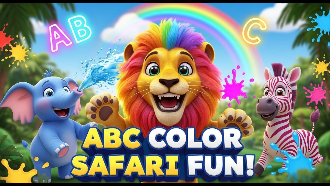 Песенка про животных из сафари и алфавит 🌈🦁 | Изучаем цвета и алфавит для детей