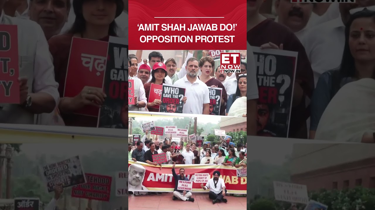 Opposition Vs Amit Shah: Rahul Gandhi Leads Parliament Protest Over CJP Crackdown Row #shorts #viral