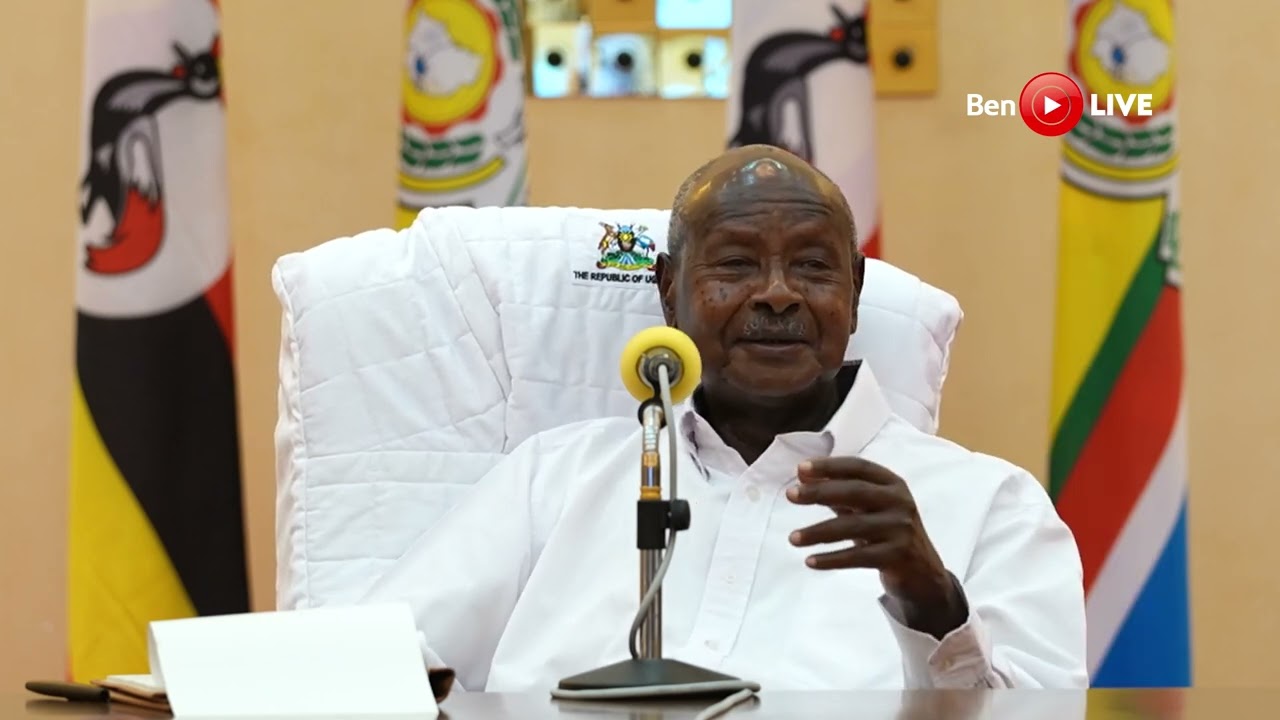Museveni responds to CBS FMs Meddy Nsereko Ssebuliba during an interview at State House, Entebbe