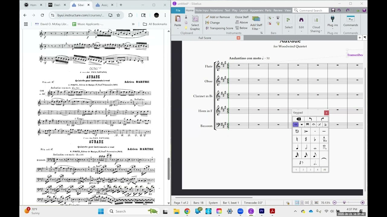 Sibelius Notation #3: Wind Quintet Template