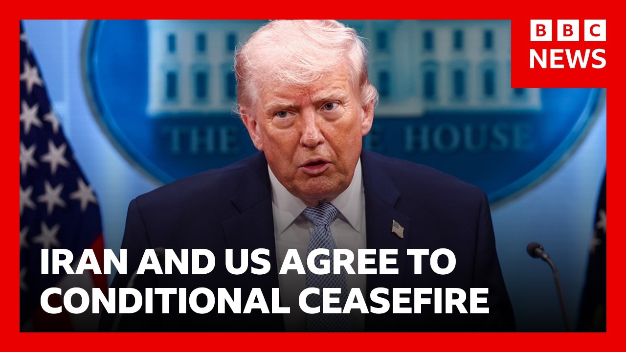 Iran en de VS komen een voorwaardelijk staakt-het-vuren overeen en de Straat van Hormuz wordt geopend | BBC Nieuws