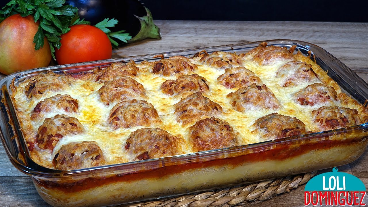PASTEL DE ALBÓNDIGAS DE POLLO CON BERENJENA - Loli Domínguez - Recetas - Tutorial