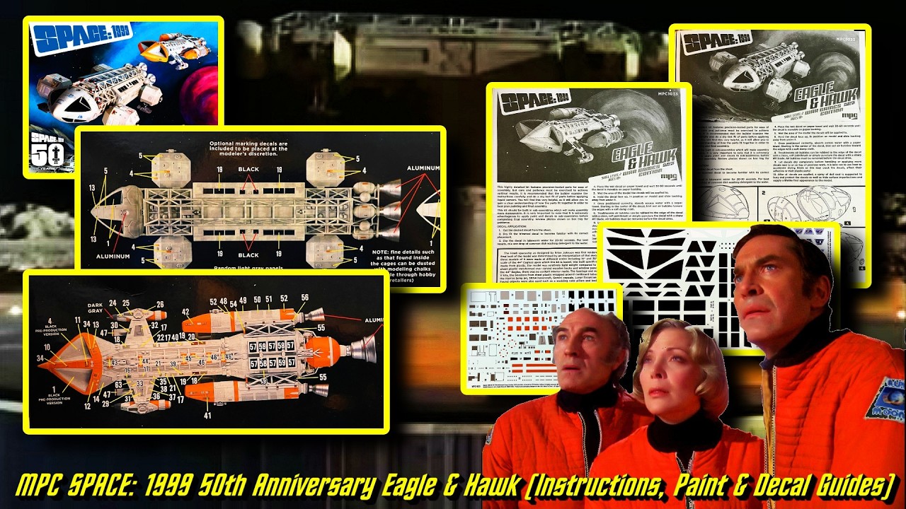 MPC SPACE 1999 Eagle  Hawk WAR GAMES EDITION (Parts, Instructions, Painting and Decal Guides)