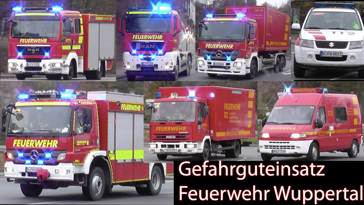[Reifenplatzer von Gefahrguttransporter] Gefahrguteinsatz der Feuerwehr Wuppertal