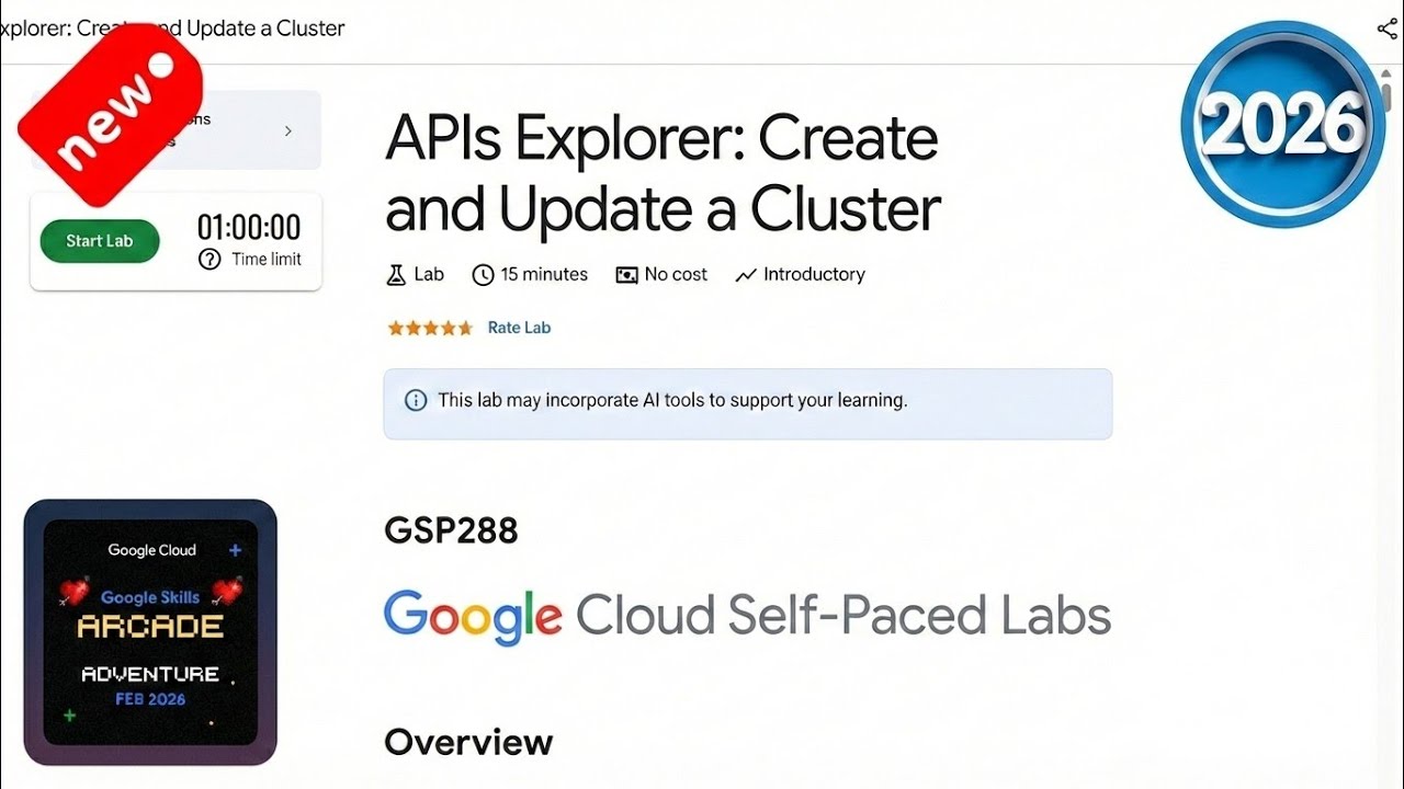 APIs Explorer Create and Update a Cluster | GSP288 | Arcade 2026