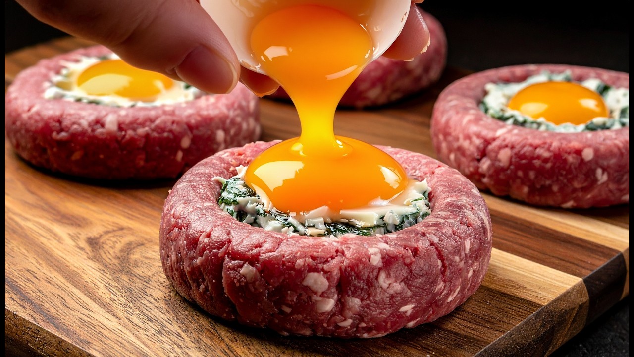 🔥 So saftig wird Hackfleisch aus dem Ofen – mit Ei im Kern!
