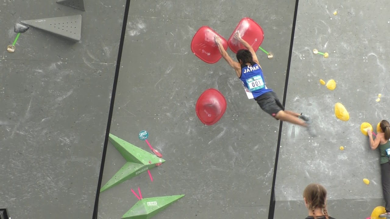 Tomoa Narasaki Boulder 1 IFSC Climbing World Cup Munich 2017 - Bouldering - Semi-Finals -