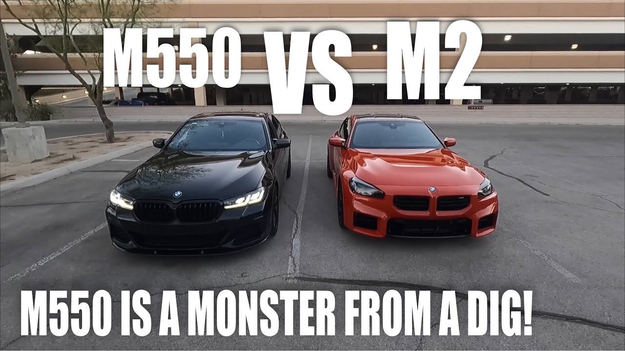 BMW M2 2024 года против BMW M550i 2021 года: гонка! | Обе модели в наличии