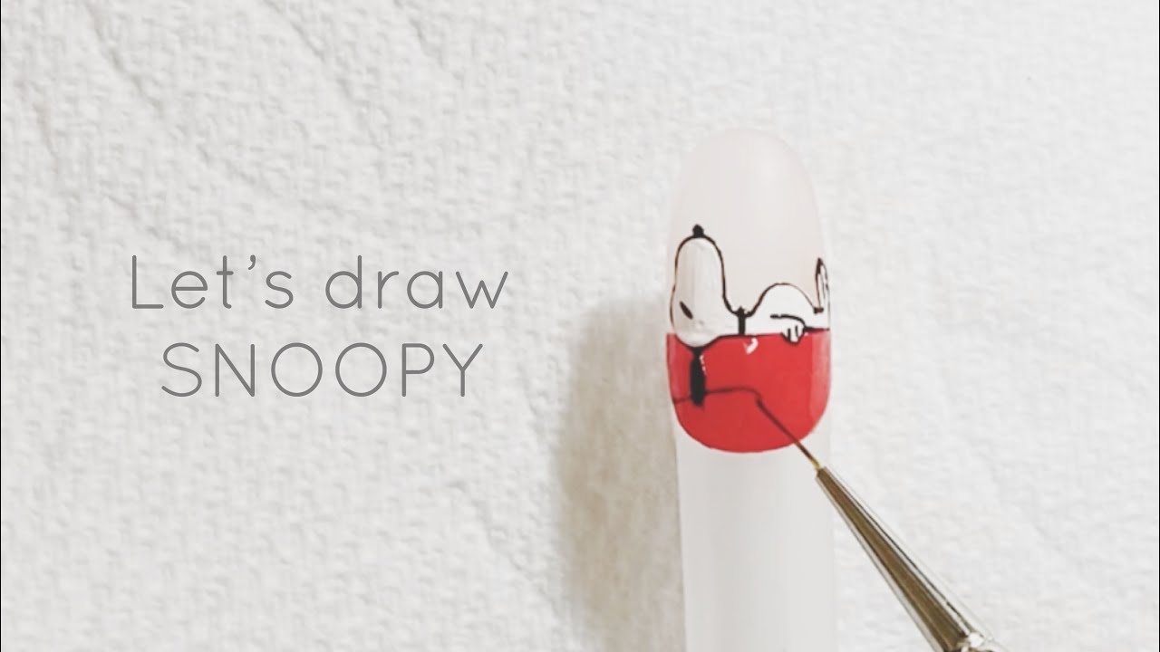 【네일】Let’s draw SNOOPY♪ Nail art designs.