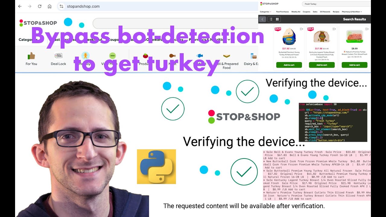 Обойти обнаружение ботов, чтобы получить индейку (с Python)