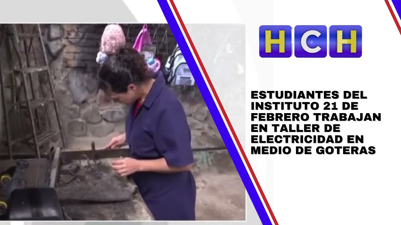 Estudiantes del Instituto 21 de febrero trabajan en taller de electricidad en medio de goteras
