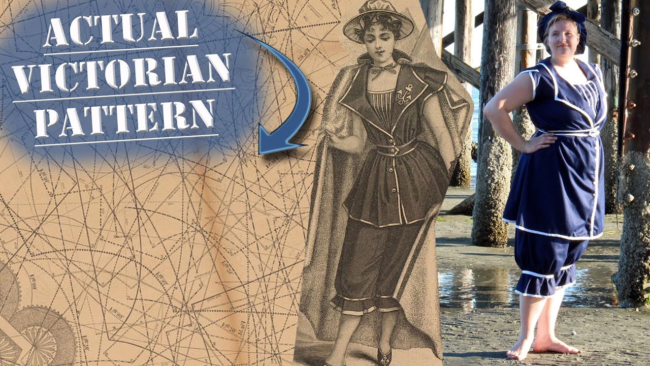 Untangling a Victorian Spaghetti Pattern || 1890s Bathing Costume